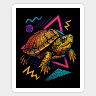 Retro Neon Razor Backed Musk Turtle Magnet